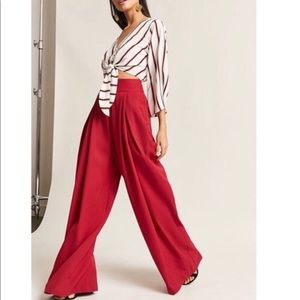 MANGO Red palazzo pants